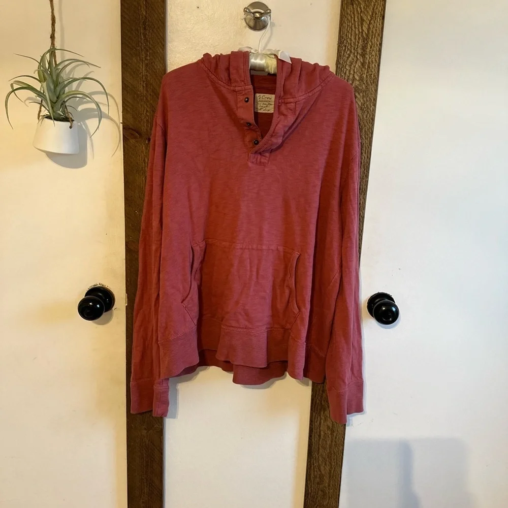 Y2K Men’s J. Crew Coral Lounge Laid Back Hoodie XL